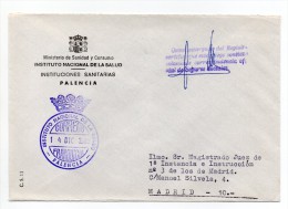 Carta Con Matasello Instituto Nacional De La Salud ( Palencia) - Vrijstelling Van Portkosten