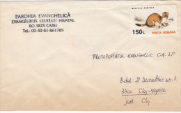 R57902- STOAT, STAMPS ON COVER, 1996, ROMANIA - Briefe U. Dokumente