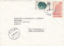 R57924- ASH TREE, HOTEL, STAMPS ON COVER, 1999, ROMANIA - Cartas & Documentos