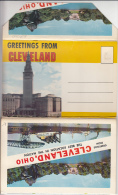 R58040- CLEVELAND- SKYLINE, BRIDGES, TOURISTICAL SITES, SHIP, CAR, TIGER, 7X CONECTED POSTCARDS ON THE FRONT AND BACK - Cleveland