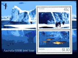 AUSTRALIE ANTARCTIQUE 1990 COOP. ANTARCTIQUE AVEC URSS BLOC LUXE ** MNH - Nuovi