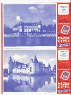 BUVARD Piles MAZDA CIPEL Lumière Blanche Chateau Du Plessis Bourré ECUILLE 49 Maine Et Loire Et RAIMBOUILLET - Collections, Lots & Series