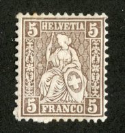 3768  Swiss 1862   Mi.#22e *white Paper  Scott #43b  Cat. 140.€ -Offers Welcome!- - Nuovi