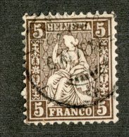 3799  Swiss 1862   Mi.#22a  (o)  Scott #43  Cat. .80€ -Offers Welcome!- - Oblitérés