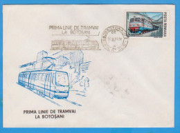 First Electric Tram, Tramways In Botosani Romania Cover 1991 - Tranvie
