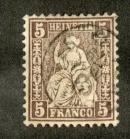 3807  Swiss 1862   Mi.#22a  (o)  Scott #43  Cat. .80€ -Offers Welcome!- - Used Stamps