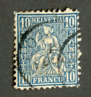 3824  Swiss 1862   Mi.#23  (o)  Scott #44  Cat. 1.€ -Offers Welcome!- - Used Stamps