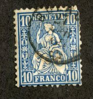 3829  Swiss 1862   Mi.#23  (o)  Scott #44  Cat. 1.€ -Offers Welcome!- - Used Stamps