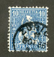 3843  Swiss 1862   Mi.#23  (o)  Scott #44  Cat. 1.€ -Offers Welcome!- - Oblitérés