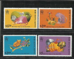 HONG KONG 1996 HOROSCOPE CHINOIS, YEAR OF THE RAT COMPLETE SET OROSCOPO CINESE ANNO DEL RATTO SERIE MNH - Ongebruikt