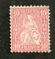 3852  Swiss 1867   Mi.#30c  (*)  Scott #53  Cat. 22.€ -Offers Welcome!- - Nuovi