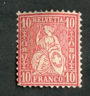 3853  Swiss 1881   Mi.#38 *  Scott #  Cat. 5.€ -Offers Welcome!- - Ongebruikt