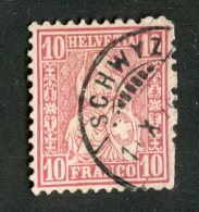 3857  Swiss 1867   Mi.#30 (o)  Scott #53  Cat. 2.€ -Offers Welcome!- - Used Stamps