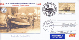 FM3957 WHALES HUNTING IN GRYTVIKEN POSTAL STATIONERY CONCORDANTE ROMANIA 2008 - Wale