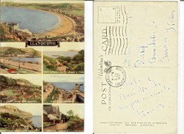 Llandudno: Multiviews. Postcard Cm 9x14 Travelled 1957 (bay, Promenade, Haulfre Gardens, Happy Valley....... - Caernarvonshire