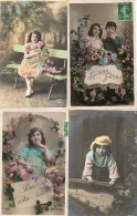 Lot 4 Cartes Enfants - Collections, Lots & Series