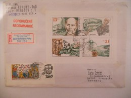 Tchequie Lettre De Benesov 1999 Pour Kreusitz  Avec Bloc - Storia Postale