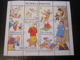 Bloc MNH ** 8 Stamp Philatélique RUPERT & FRIENDS GUERNSEY  ->Thématique Rupert Characters TM 1993 Express Newpap - Fairy Tales, Popular Stories & Legends