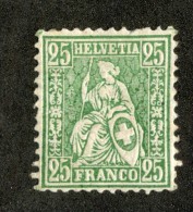 3978  Swiss 1867   Mi.#32 *  Scott #55  Cat. 2.€ -Offers Welcome!- - Unused Stamps