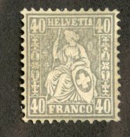 4036  Swiss 1881   Mi.#42 (*)  Scott #66  Cat. 2.€ -Offers Welcome!- - Unused Stamps