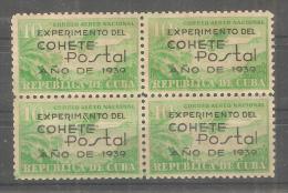 Sello Nº A-31 En Bloque De 4. Cuba - Airmail