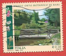 ITALIA REPUBBLICA - USATO - 2013 - Orti Botanici D´Italia - ORTO BOTANICO BARI - € 0,70 - S. 3387 - 2011-20: Used