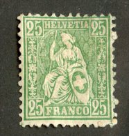 4143  Swiss 1862   Mi.#32b *  Scott #55a  Cat. 40.€ -Offers Welcome!- - Neufs