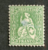 4150  Swiss 1867   Mi.#32a *  Scott #55  Cat. 2.€ -Offers Welcome!- - Unused Stamps