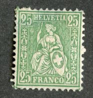 4153  Swiss 1867   Mi.#32a *  Scott #55  Cat. 2.€ -Offers Welcome!- - Unused Stamps