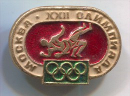 WRESTLING - Russia, Soviet Union, Pin, Old Badge, 40x20mm - Ringen