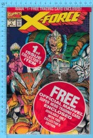 X-Force Marvel U.S. BD Comics ( 1991 First Issue Trading Card "Sunspot & Gideon Inside " Original Packing ) - Marvel