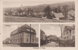 Litho AK Drebach Erzgebirge Dorfstrasse Postamt Bei Zschopau Wolkenstein Scharfenstein Annaberg Herold Thum Venusberg - Thum