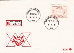 E01-009 - Belgique Enveloppe FDC Recommandé 40755 Va - Vignette  Du 16-11-1981 - COB  - Cachet De Bruxelles 1 - Série  - - Andere & Zonder Classificatie