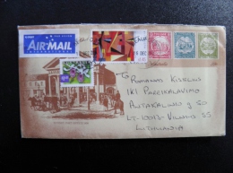 Postal Stationery Cover From Australia Sent To Lithuania On 2014  Sydney Post Office Art Painting - Storia Postale