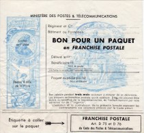 N° 15 -Bon Pour Un Paquet En Franchise Postale - Militärische Franchisemarken
