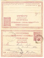 Türkei - UPU Ganzsache 20 Paras Mit Antwortkarte 24.5.1894 Bagdad Nach Berlin - Storia Postale