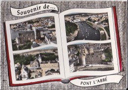 Carte 1955 Souvenir De PONT L'ABBE / Multivues : Mairie,port , église Des Carmes ,château - Pont L'Abbe