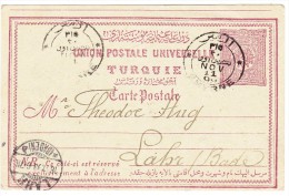 Türkei - UPU Ganzsache 20 Para 11.11.1899 Smyrne Nach Lahr D. - Covers & Documents