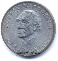 OTTAWA CANADA JOHN A MACDONALD 1867 - 1878 GETTONE MONETALE PERSONAGGI FAMOSI - Monétaires / De Nécessité