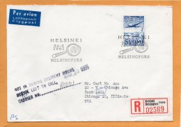 Finland 1960 Air Mail Cover Mailed Registered To USA - Covers & Documents