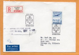 Finland 1961 Air Mail Cover Mailed Registered To USA - Briefe U. Dokumente