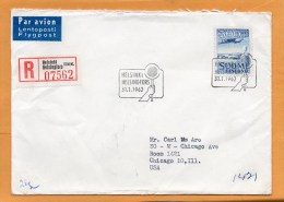 Finland 1962 Air Mail Cover Mailed Registered To USA - Briefe U. Dokumente