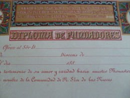 Diplôme Vierge En Italien. Ordre Cistercien Congrégation De La Trappe Du Diocèse De Viviers.Saint Laurent Les Bains - Diploma's En Schoolrapporten