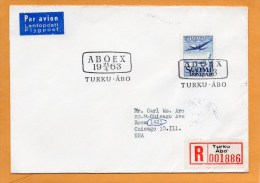 Finland 1963 Air Mail Cover Mailed Registered To USA - Lettres & Documents