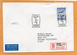 Finland 1964 Air Mail Cover Mailed Registered To USA - Lettres & Documents