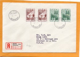 Finland 1959 Cover Mailed Registered To USA - Cartas & Documentos