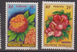 1962-POLYNESIE N°15/16*  FLORE - Unused Stamps