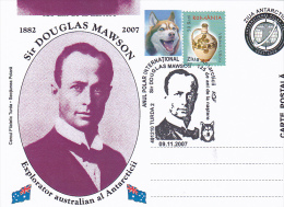 4082A  SIR DOUGLAS MAWSON AUSTRALIAN EXPLORER OF ANTARCTIC POSTCARD ROMANIA 2007 - Antarctic Expeditions