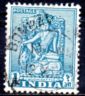 INDIA 1949 Bodhisattva - 1a  - Blue   FU - Used Stamps