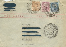 TIMBRES - STAMPS - MARCOPHILIE - LETTRE PAR AVION - LETTER AIRMAIL - BRÉSIL - OBLITERATION 14-8-1935 ET ZEPPELIN CONDOR - Storia Postale